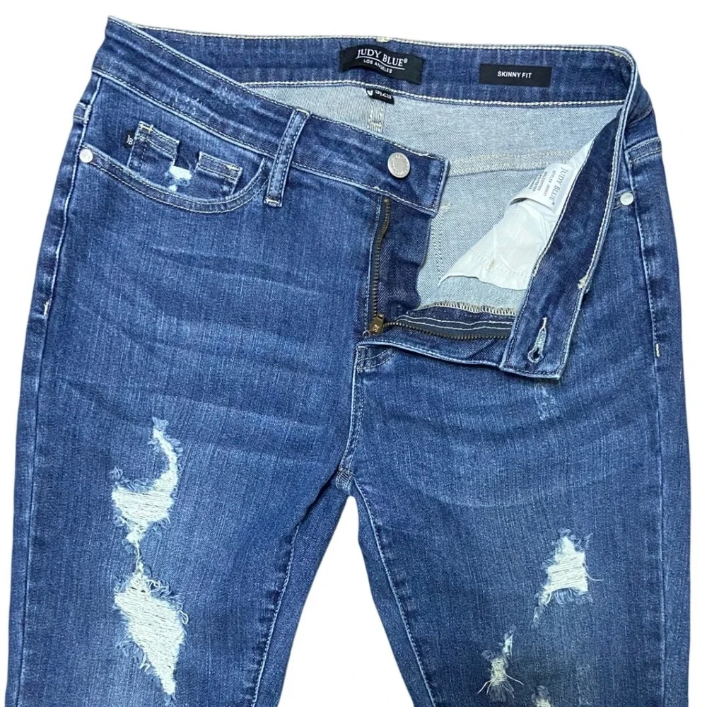 Judy Blue Los Angeles‎ Skinny Fit Distressed Frayed Hem Preppy Grunge Jeans 9/29